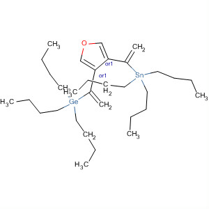 Germane,tributyl[1-[(3R,4S)-tetrahydro-4-[1-(tributylstannyl)ethenyl]-3-furanyl]ethenyl]-, rel- molecular structure