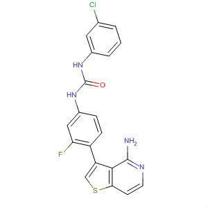 Urea,N-[4-(4-aminothieno[3,2-c]pyridin-3-yl)-3-fluorophenyl]-N'-(3-chlorophenyl)- molecular structure