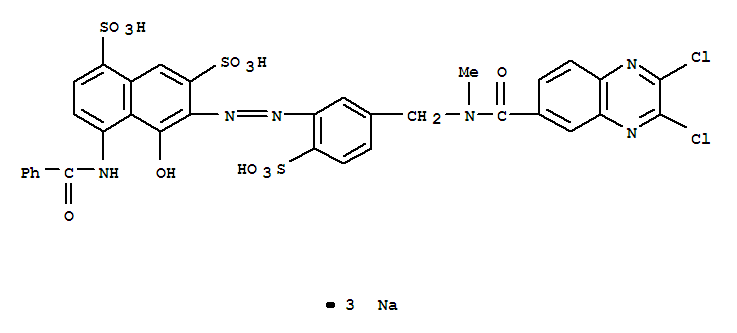 trisodium 4-(benzoylamino)-6-[[5-[[[(2,3-dichloroquinoxalin-6-yl)carbonyl]methylamino]methyl]-2-sulphonatophenyl]azo]-5-hydroxynaphthalene-1,7-disulphonate