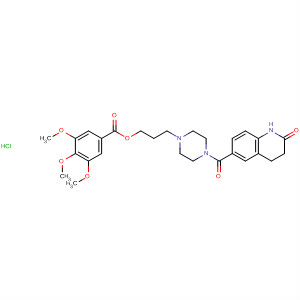 Benzoic acid, 3,4,5-trimethoxy-,3-[4-[(1,2,3,4-tetrahydro-2-oxo-6-quinolinyl)carbonyl]-1-piperazinyl]propyl ester, monohydrochloride
