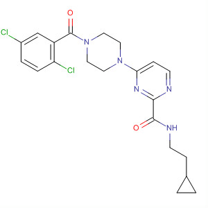 3-Pyridazinecarboxamide,N-(2-cyclopropylethyl)-6-[4-(2,5-dichlorobenzoyl)-1-piperazinyl]- molecular structure