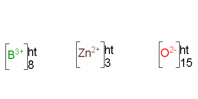 octaboron trizinc pentadecaoxide molecular structure