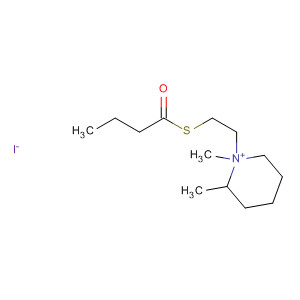 Piperidinium, 1,2-dimethyl-1-[2-[(1-oxobutyl)thio]ethyl]-, iodide molecular structure