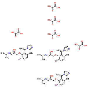 1-{6-chloro-2-[1-(1H-imidazol-1-yl)ethenyl]-3-methylphenoxy}-3-(propan-2-ylamino)propan-2-ol ethanedioate (3:5) molecular structure