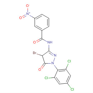 Benzamide,N-[4-bromo-4,5-dihydro-5-oxo-1-(2,4,6-trichlorophenyl)-1H-pyrazol-3-yl]-3-nitro- molecular structure