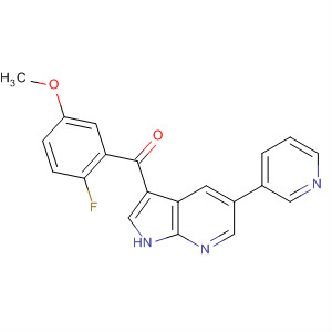 Methanone,(2-fluoro-5-methoxyphenyl)[5-(3-pyridinyl)-1H-pyrrolo[2,3-b]pyridin-3-yl]- molecular structure