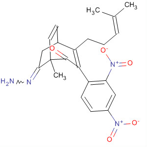Bicyclo[3.2.2]nona-3,6-dien-2-one, 1-methyl-4-(4-methyl-3-pentenyl)-,(2,4-dinitrophenyl)hydrazone molecular structure