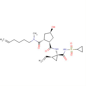 1,2-Cyclopentanedicarboxamide,N'-[(1R,2S)-1-[[(cyclopropylsulfonyl)amino]carbonyl]-2-ethenylcyclopropyl]-N-5-hexenyl-4-hydroxy-N-methyl-, (1R,2R,4S)- molecular structure
