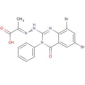 Propanoic acid,2-[[6,8-dibromo-3,4-dihydro-4-oxo-3-phenyl-2-quinazolinyl]hydrazono]- molecular structure