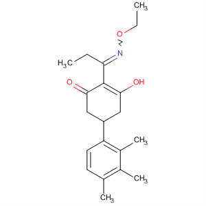 2-Cyclohexen-1-one,2-[1-(ethoxyimino)propyl]-3-hydroxy-5-(2,3,4-trimethylphenyl)- molecular structure