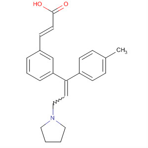 2-Propenoic acid,3-[3-[1-(4-methylphenyl)-3-(1-pyrrolidinyl)-1-propenyl]phenyl]-, (E,E)- molecular structure