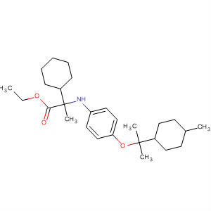 Cyclohexanepropanoic acid,a-[[4-[1-methyl-1-(4-methylcyclohexyl)ethoxy]phenyl]amino]-, ethyl ester molecular structure