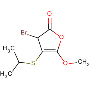 2(3H)-Furanone, 3-bromodihydro-5-methoxy-4-[(1-methylethyl)thio]- molecular structure