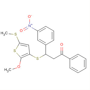1-Propanone,3-[[2-methoxy-5-(methylthio)-3-thienyl]thio]-3-(3-nitrophenyl)-1-phenyl- molecular structure