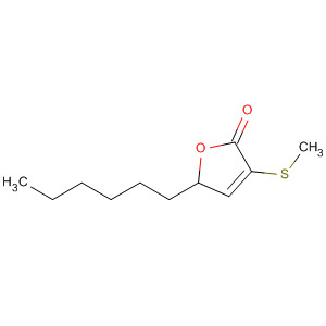 2(5H)-Furanone, 5-hexyl-3-(methylthio)- molecular structure