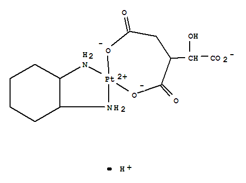 hydrogen platinum(2+) 1-hydroxypropane-1,2,3-tricarboxylate - cyclohexane-1,2-diamine (1:1:1:1)  molecular structure