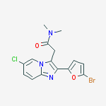 2-[2-(5-bromofuran-2-yl)-6-chloroimidazo[1,2-a]pyridin-3-yl]-n,n-dimethylacetamide molecular structure