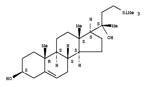 20-((2-trimethylsilyl)ethyl)pregn-5-en-3,20-diol molecular structure