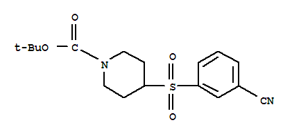 4-(3-CYANO-BENZENESULFONYL)-PIPERIDINE-1-CARBOXYLIC ACID TERT-BUTYL ESTER molecular structure