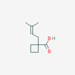 Cyclobutanecarboxylic acid, 1-(3-methyl-2-butenyl)- molecular structure