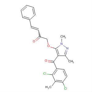 3-Buten-2-one,1-[[4-(2,4-dichloro-3-methylbenzoyl)-1,3-dimethyl-1H-pyrazol-5-yl]oxy]-4-phenyl- molecular structure