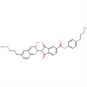 1H-Indene-5-carboxylic acid,2,3-dihydro-2-[3-hydroxy-6-(3-methoxypropyl)-2-quinolinyl]-1,3-dioxo-,4-butylphenyl ester molecular structure