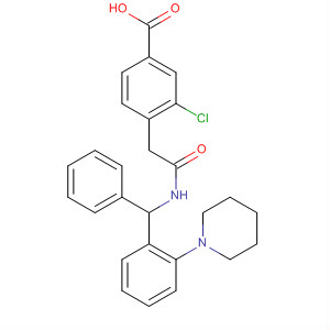 Benzoic acid,3-chloro-4-[2-oxo-2-[[phenyl[2-(1-piperidinyl)phenyl]methyl]amino]ethyl]-