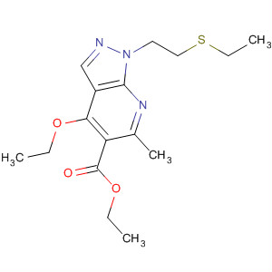 1H-Pyrazolo[3,4-b]pyridine-5-carboxylic acid,4-ethoxy-1-[2-(ethylthio)ethyl]-6-methyl-, ethyl ester molecular structure
