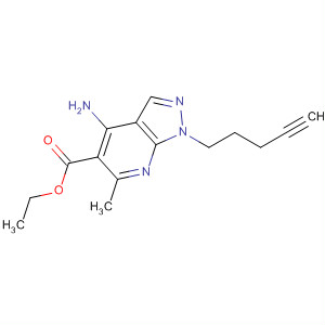 1H-Pyrazolo[3,4-b]pyridine-5-carboxylic acid,4-amino-6-methyl-1-(4-pentynyl)-, ethyl ester molecular structure