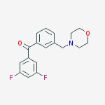 3,5-DIFLUORO-3-MORPHOLINOMETHYL BENZOPHENONE molecular structure