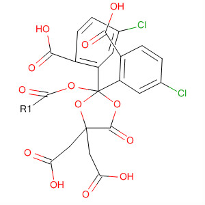 1,3-Dioxolane-4,4-diacetic acid, 5-oxo-, bis(2-carboxy-5-chlorophenyl)ester molecular structure