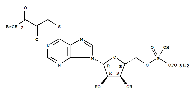 6-((4-bromo-2,3-dioxobutyl)thio)-6-deaminoadenosine 5-diphosphate molecular structure