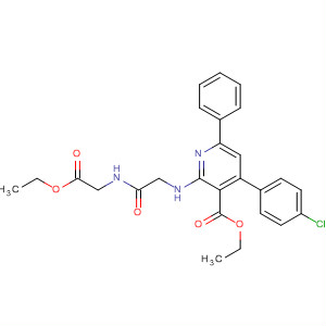 Glycine,N-[4-(4-chlorophenyl)-3-(ethoxycarbonyl)-6-phenyl-2-pyridinyl]glycyl-,ethyl ester molecular structure