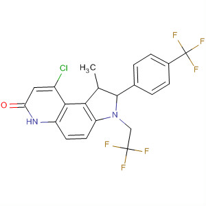 7H-Pyrrolo[3,2-f]quinolin-7-one,9-chloro-1,2,3,6-tetrahydro-1-methyl-3-(2,2,2-trifluoroethyl)-2-[4-(trifluoromethyl)phenyl]- molecular structure