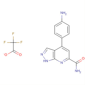 1H-Pyrazolo[3,4-b]pyridine-6-carboxamide, 4-(4-aminophenyl)-,2,2,2-trifluoroacetate (1:1) molecular structure