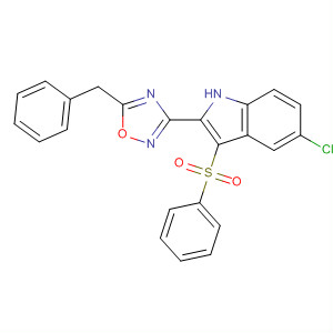 1H-Indole,5-chloro-2-[5-(phenylmethyl)-1,2,4-oxadiazol-3-yl]-3-(phenylsulfonyl)- molecular structure