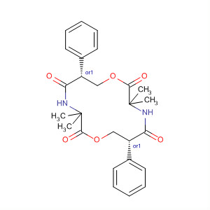 1,8-Dioxa-4,11-diazacyclotetradecane-2,5,9,12-tetrone,3,3,10,10-tetramethyl-6,13-diphenyl-, (6R,13R)-rel- molecular structure