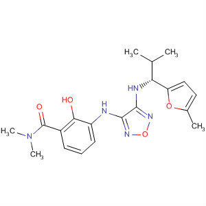 Benzamide,2-hydroxy-N,N-dimethyl-3-[[4-[[(1R)-2-methyl-1-(5-methyl-2-furanyl)propyl]amino]-1,2,5-oxadiazol-3-yl]amino]- molecular structure