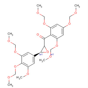 Methanone,[(2R,3S)-3-[3-methoxy-4,5-bis(methoxymethoxy)phenyl]-2-oxiranyl][2,4,6-tris(methoxymethoxy)phenyl]-, rel- molecular structure