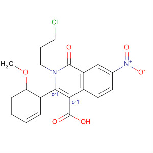4-Isoquinolinecarboxylic acid,2-(3-chloropropyl)-1,2,3,4-tetrahydro-3-(2-methoxyphenyl)-7-nitro-1-oxo-, (3R,4S)-rel- molecular structure