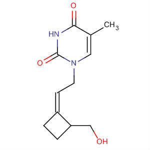 2,4(1H,3H)-Pyrimidinedione,1-[2-[(2Z)-2-(hydroxymethyl)cyclobutylidene]ethyl]-5-methyl- molecular structure
