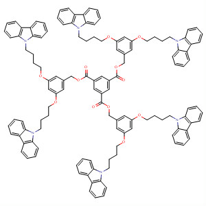 1,3,5-Benzenetricarboxylic acid,1,3,5-tris[[3,5-bis[4-(9H-carbazol-9-yl)butoxy]phenyl]methyl] ester molecular structure