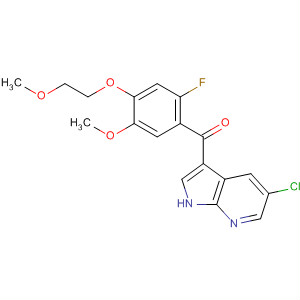 Methanone,(5-chloro-1H-pyrrolo[2,3-b]pyridin-3-yl)[2-fluoro-5-methoxy-4-(2-methoxyethoxy)phenyl]- molecular structure