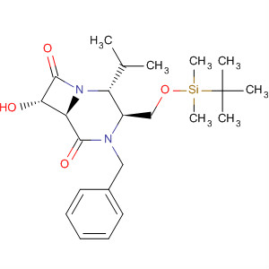1,4-Diazabicyclo[4.2.0]octane-5,8-dione,3-[[[(1,1-dimethylethyl)dimethylsilyl]oxy]methyl]-7-hydroxy-2-(1-methylethyl)-4-(phenylmethyl)-, (2R,3S,6R,7S)-