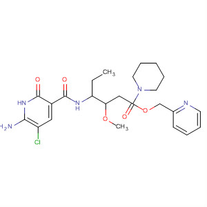 1-Piperidinehexanoic acid,4-[[(6-amino-5-chloro-1,2-dihydro-2-oxo-3-pyridinyl)carbonyl]amino]-3-methoxy-, 2-pyridinylmethyl ester, (3S,4R)- molecular structure