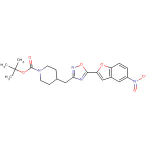 1-Piperidinecarboxylic acid,4-[[5-(5-nitro-2-benzofuranyl)-1,2,4-oxadiazol-3-yl]methyl]-,1,1-dimethylethyl ester molecular structure