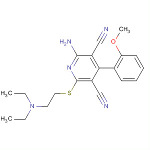 3,5-Pyridinedicarbonitrile,2-amino-6-[[2-(diethylamino)ethyl]thio]-4-(2-methoxyphenyl)- molecular structure