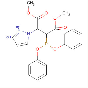 Butanedioic acid, 2-(diphenoxyphosphinyl)-3-(1H-pyrazol-1-yl)-,1,4-dimethyl ester, (2R,3S)-rel- molecular structure