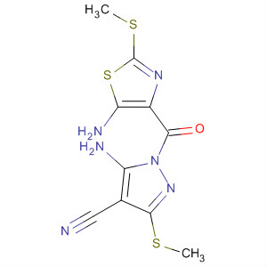 1H-Pyrazole-4-carbonitrile,5-amino-1-[[5-amino-2-(methylthio)-4-thiazolyl]carbonyl]-3-(methylthio)-
