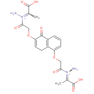 Propanoic acid,2-[2-[2-[[5-[2-[2-(1-carboxyethylidene)hydrazinyl]-2-oxoethoxy]-1-naphthalenyl]oxy]acetyl]hydrazinylidene]- molecular structure